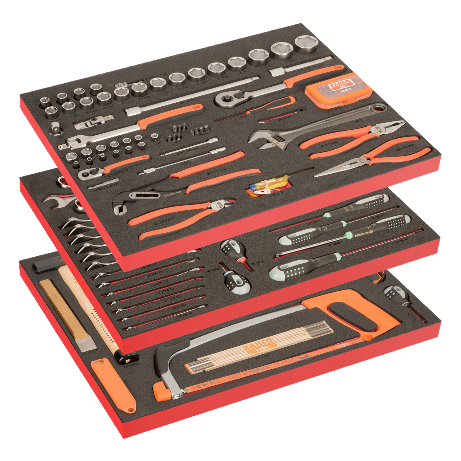 BAHCO FF1ASET-BASIC General Purpose 3 Foam Tool Kit - 158 pcs - Premium Tool Kit from BAHCO - Shop now at Yew Aik.