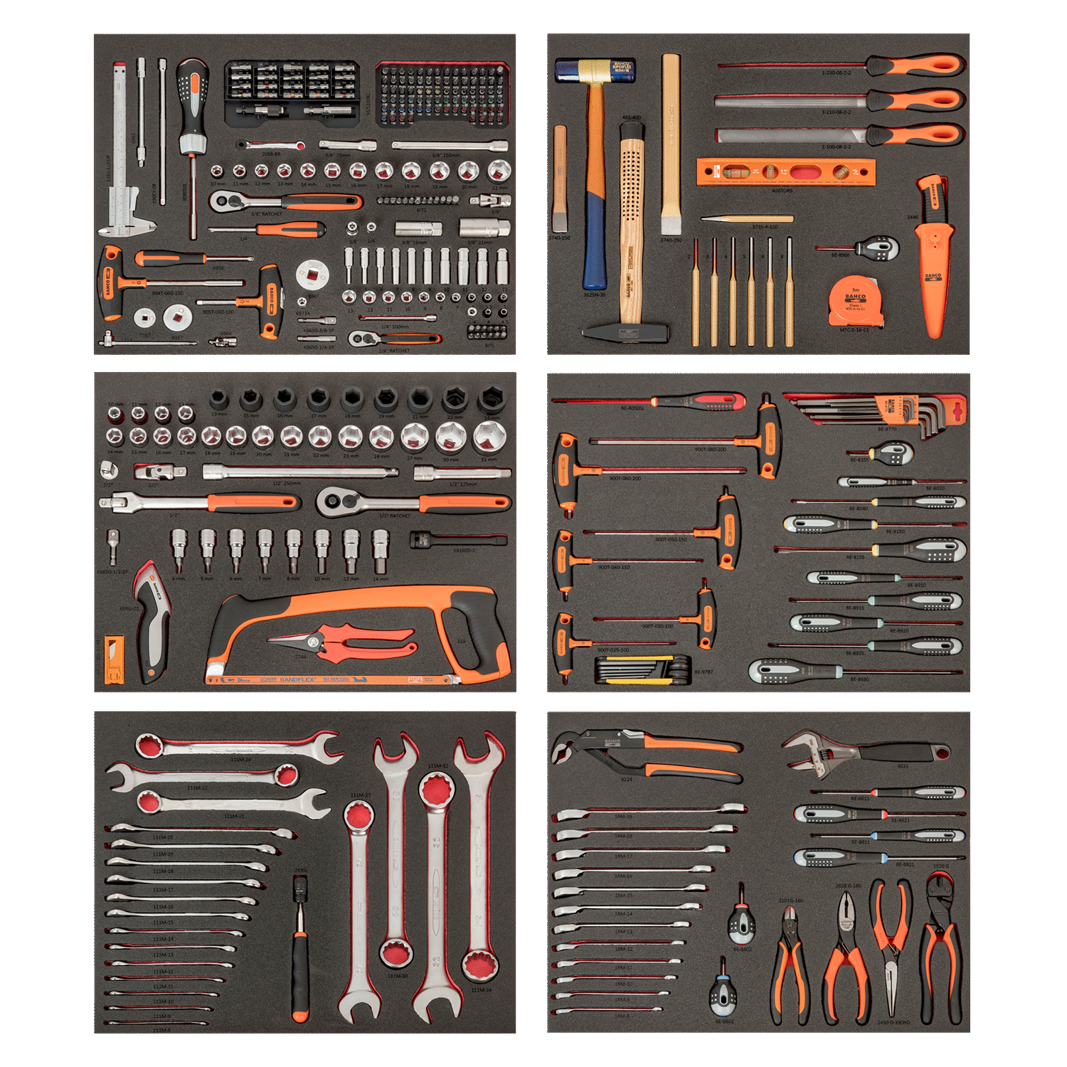 BAHCO FF1ASET-LARGE General Purpose 6 Foam Tool Kit - 346 pcs - Premium Tool Kit from BAHCO - Shop now at Yew Aik.