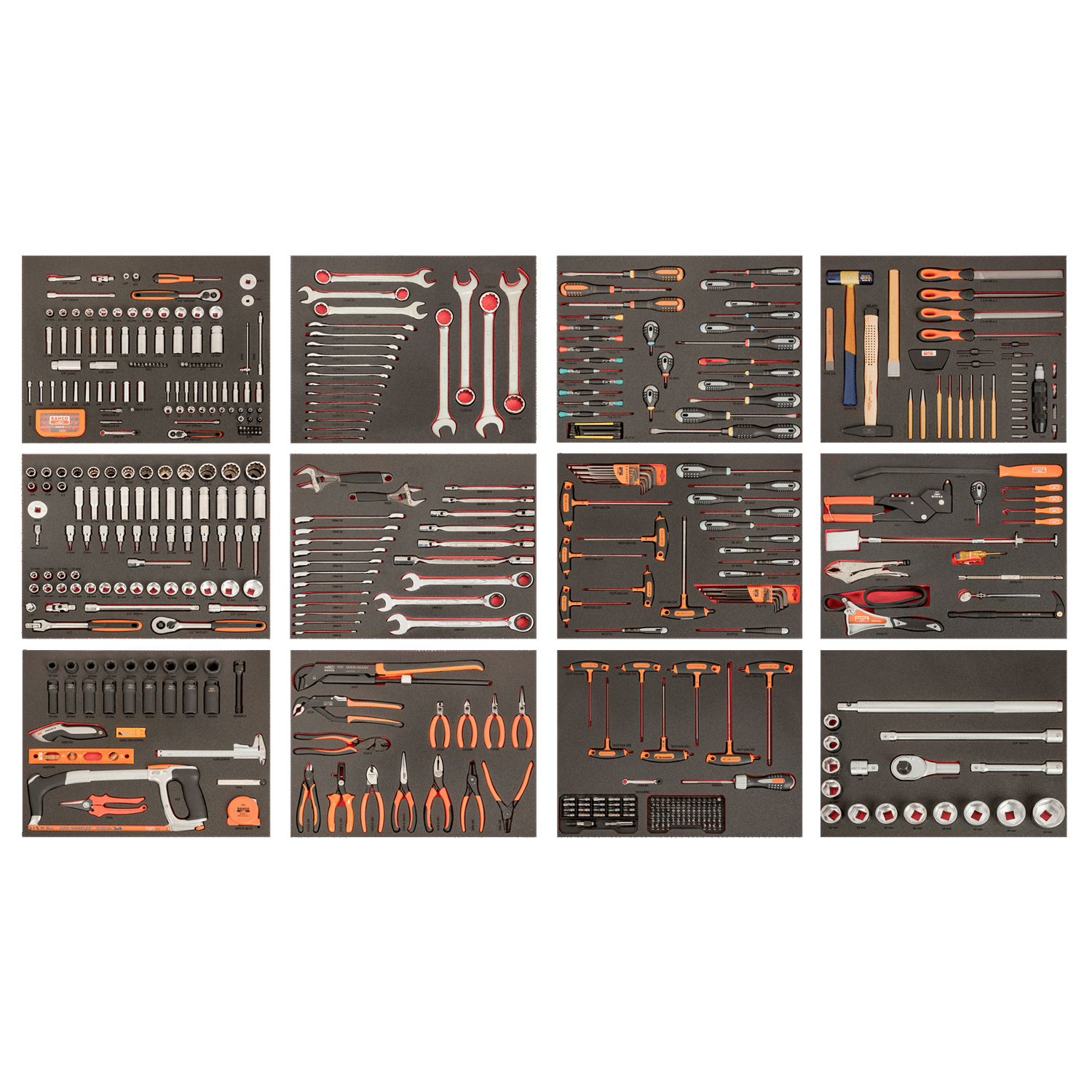 BAHCO FF1ASET-XLARGE General Purpose 12 Foam Tool Kit - 560 pcs - Premium Tool Kit from BAHCO - Shop now at Yew Aik.