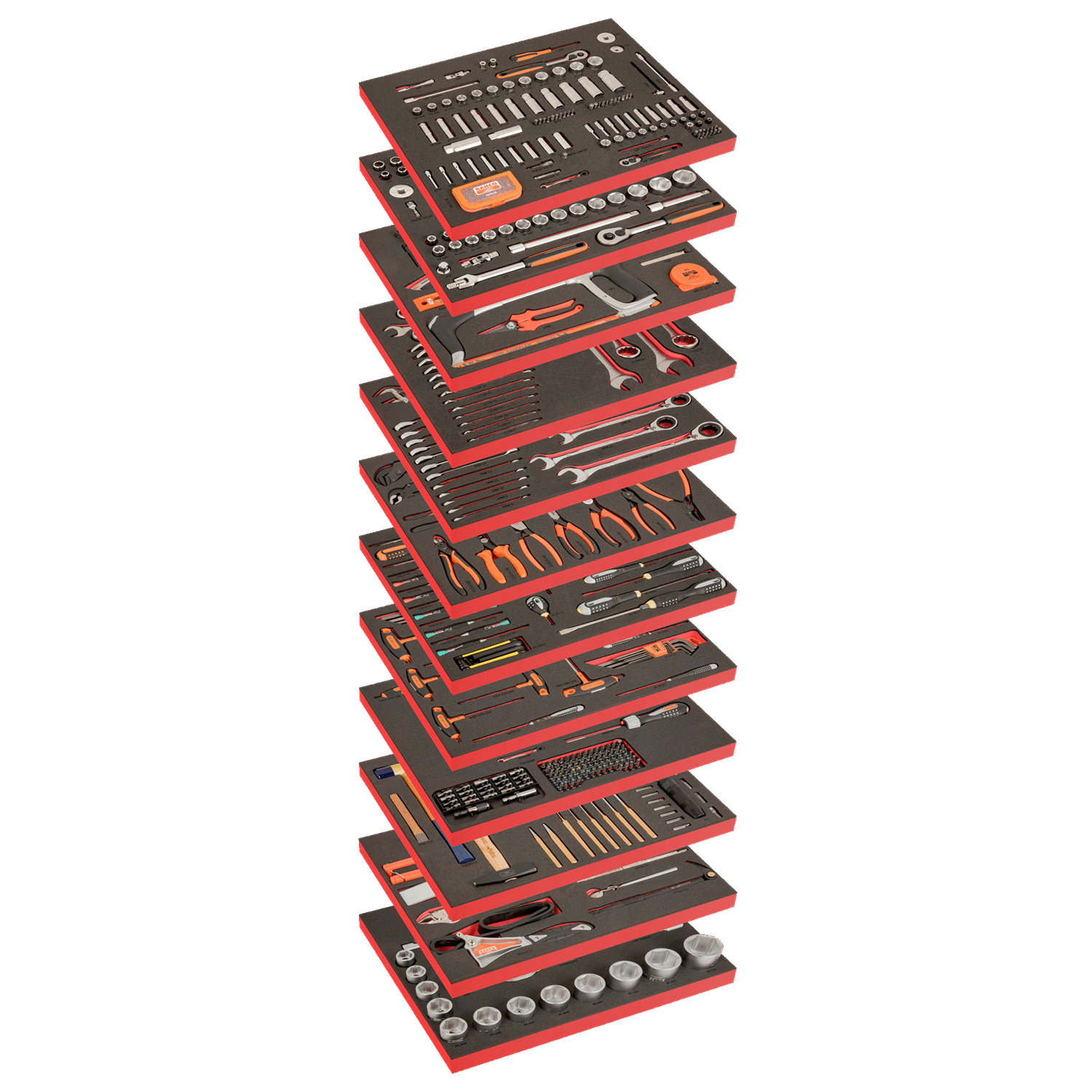 BAHCO FF1ASET-XLARGE General Purpose 12 Foam Tool Kit - 560 pcs - Premium Tool Kit from BAHCO - Shop now at Yew Aik.