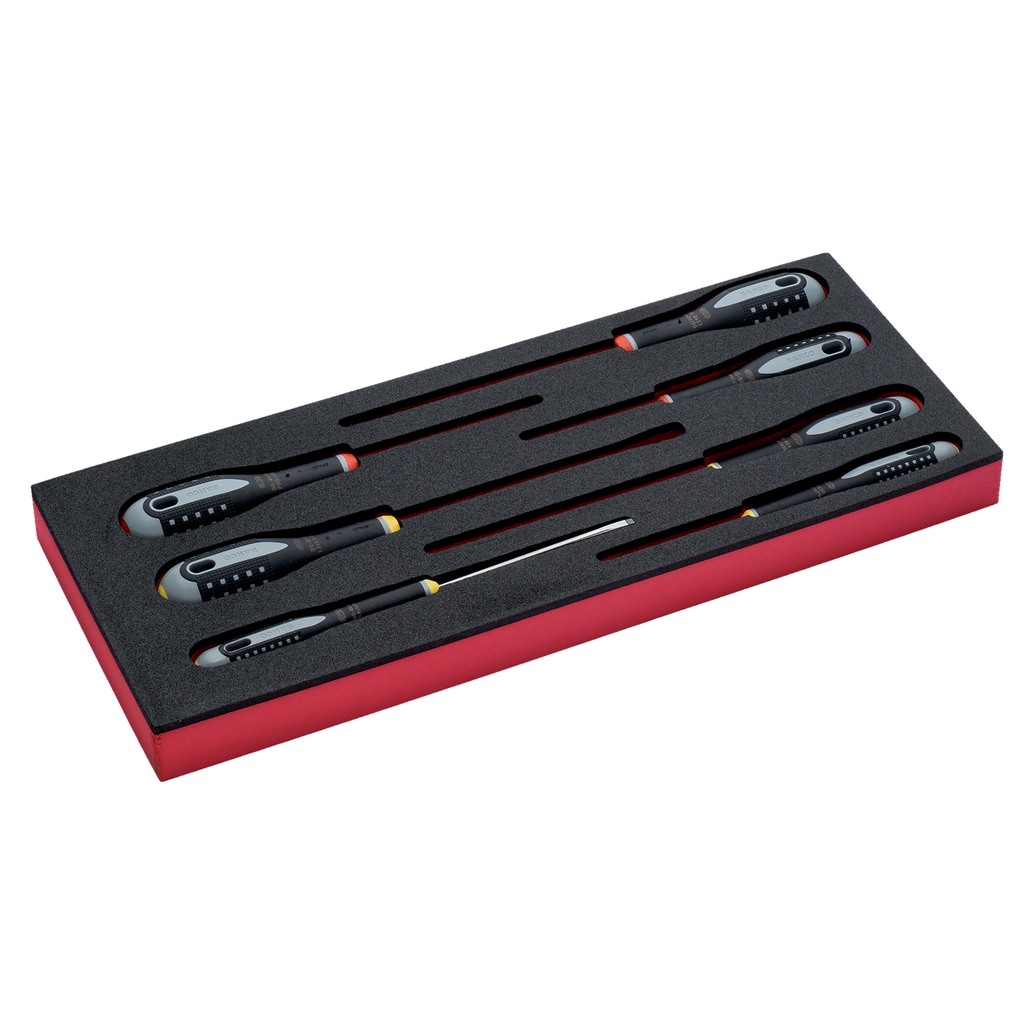 BAHCO FF1E1001 Fit&Go 1/3 Foam Inlay 4 Slotted Screwdriver Set - Premium Screwdriver Set from BAHCO - Shop now at Yew Aik.