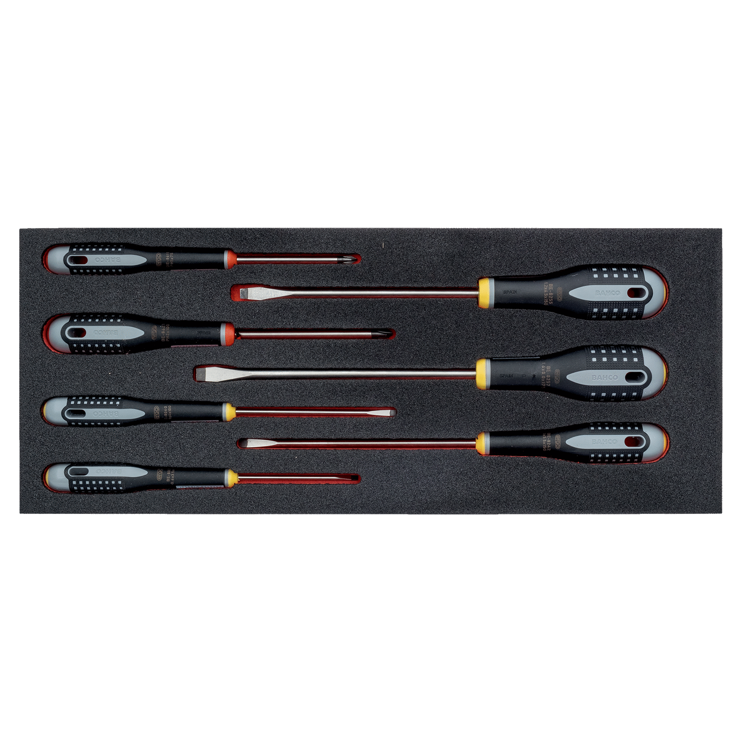 BAHCO FF1E1002 Fit&Go 1/3 Foam Inlay 5 Slotted Screwdriver Set - Premium Screwdriver Set from BAHCO - Shop now at Yew Aik.
