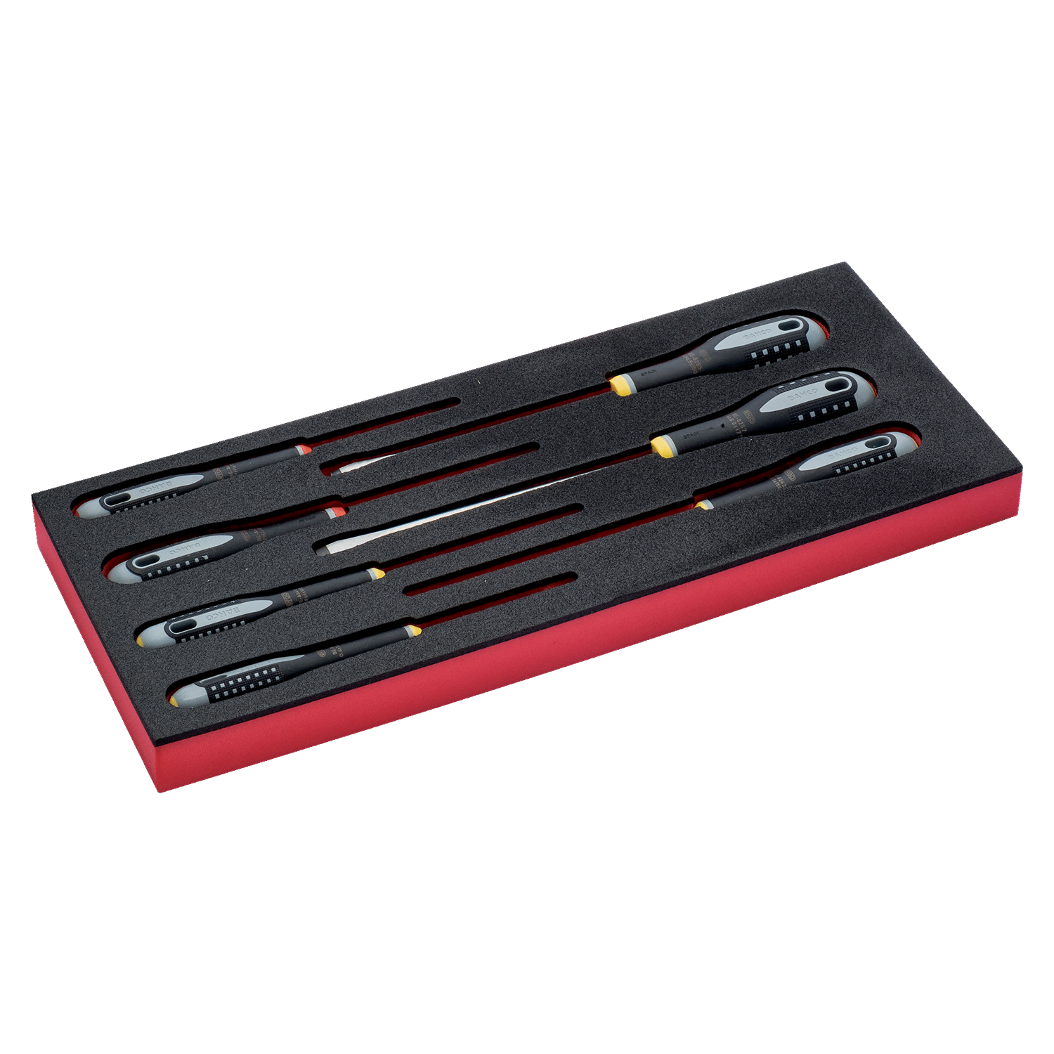 BAHCO FF1E1002 Fit&Go 1/3 Foam Inlay 5 Slotted Screwdriver Set - Premium Screwdriver Set from BAHCO - Shop now at Yew Aik.
