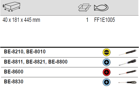 BAHCO FF1E1005 Fit&Go 1/3 Foam Inlay Slotted/Hex Screwdriver Set - Premium Screwdriver Set from BAHCO - Shop now at Yew Aik.