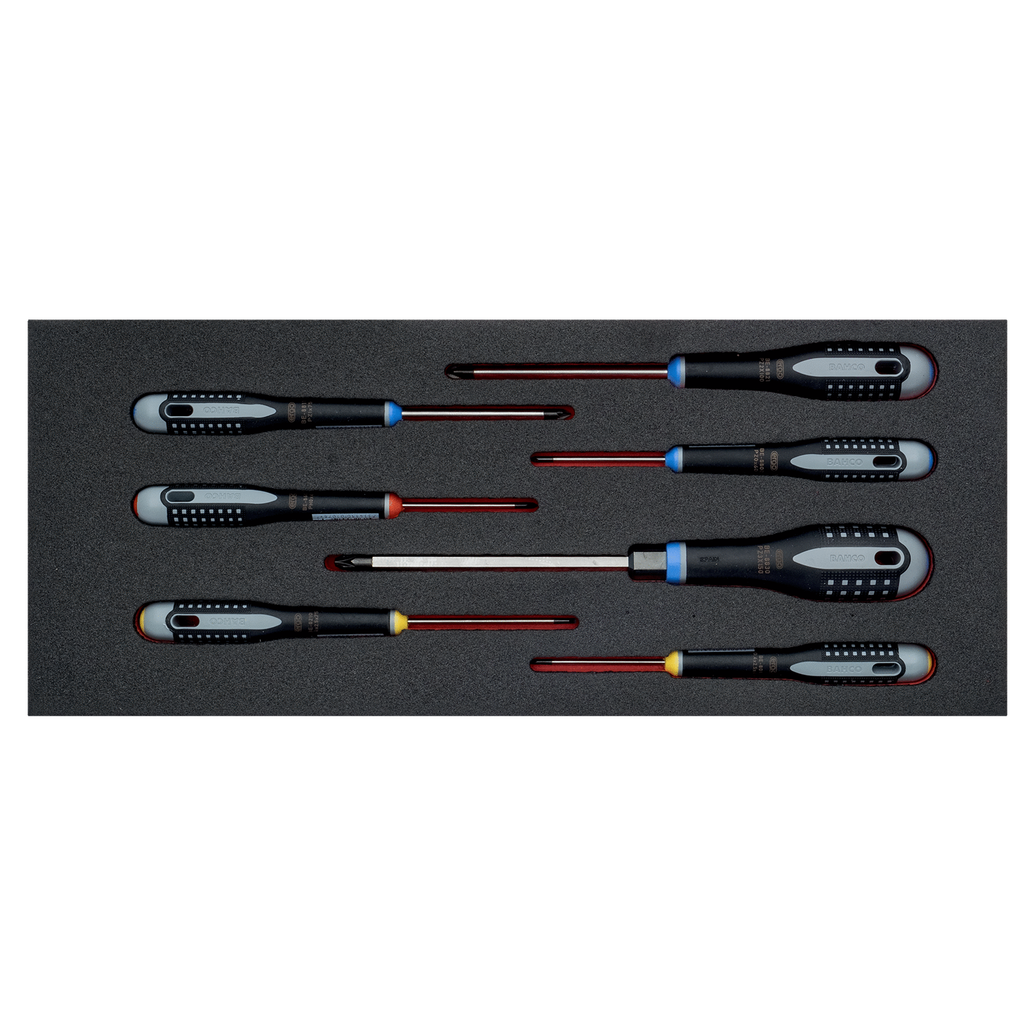 BAHCO FF1E1005 Fit&Go 1/3 Foam Inlay Slotted/Hex Screwdriver Set - Premium Screwdriver Set from BAHCO - Shop now at Yew Aik.