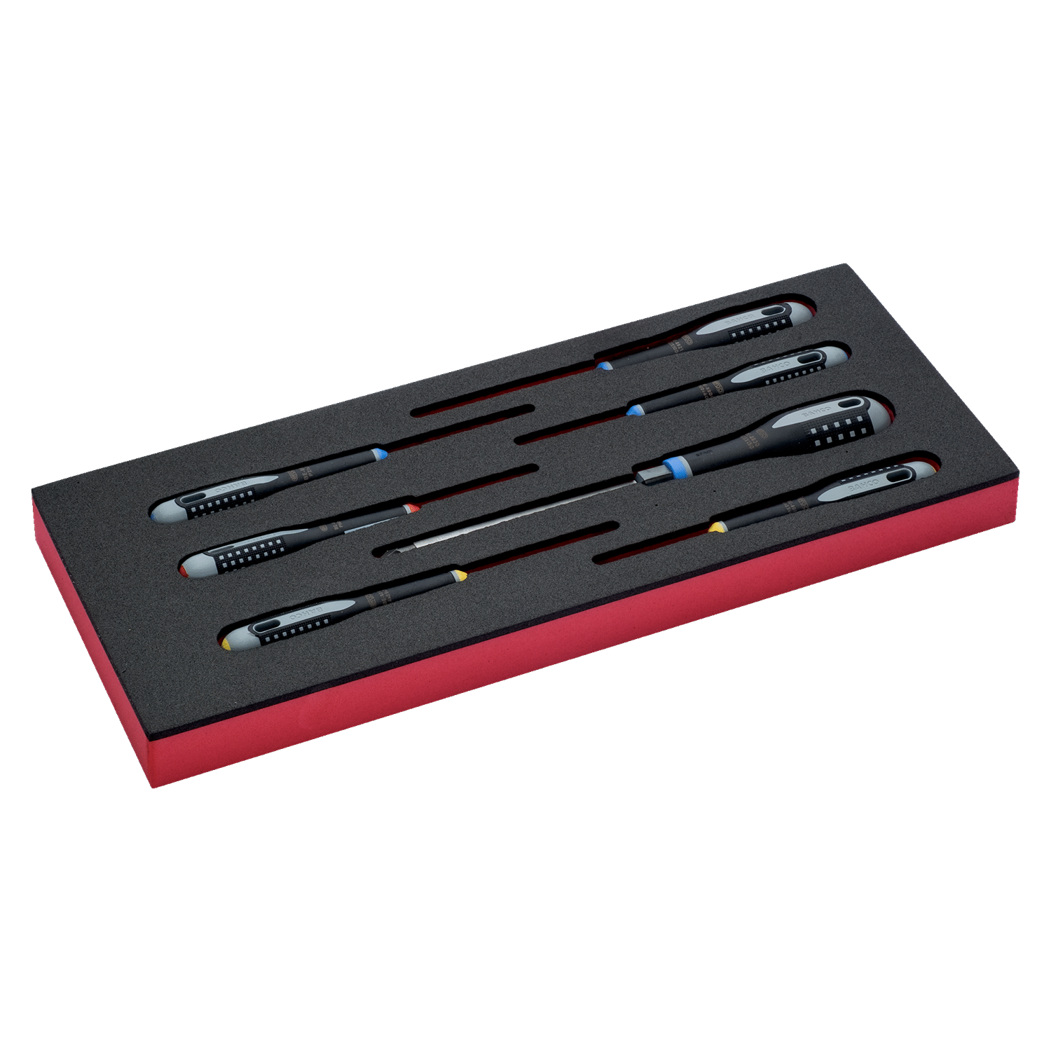 BAHCO FF1E1005 Fit&Go 1/3 Foam Inlay Slotted/Hex Screwdriver Set - Premium Screwdriver Set from BAHCO - Shop now at Yew Aik.