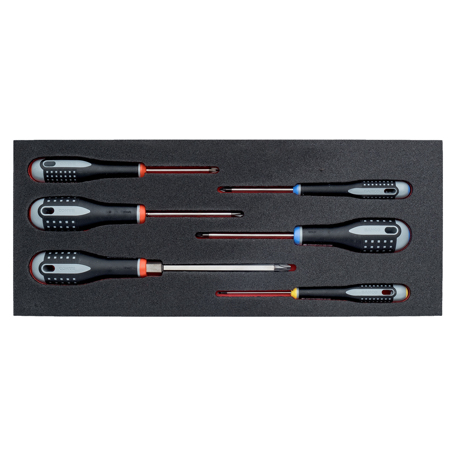 BAHCO FF1E1006 Fit&Go 1/3 Foam Inlay Slotted Screwdriver Set - Premium Screwdriver Set from BAHCO - Shop now at Yew Aik.