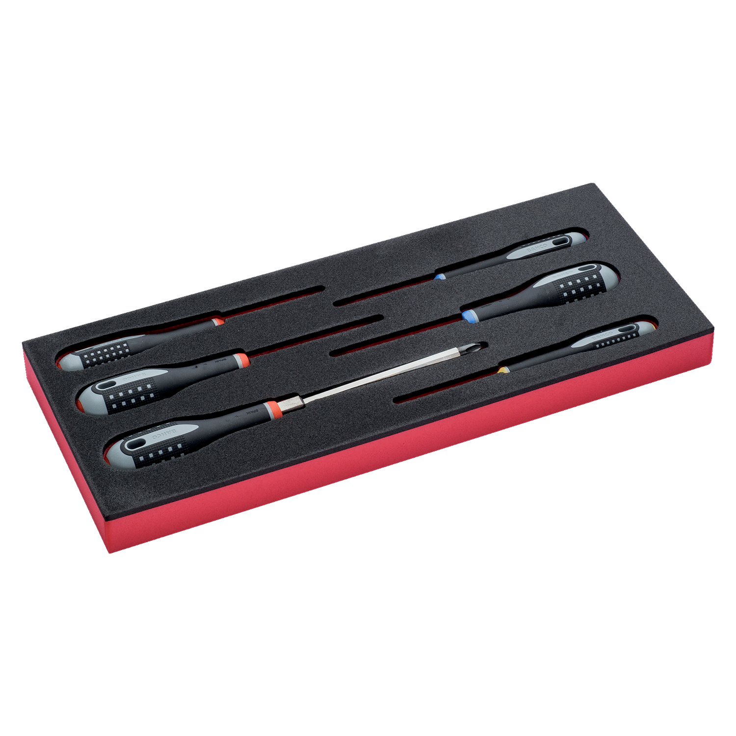 BAHCO FF1E1006 Fit&Go 1/3 Foam Inlay Slotted Screwdriver Set - Premium Screwdriver Set from BAHCO - Shop now at Yew Aik.
