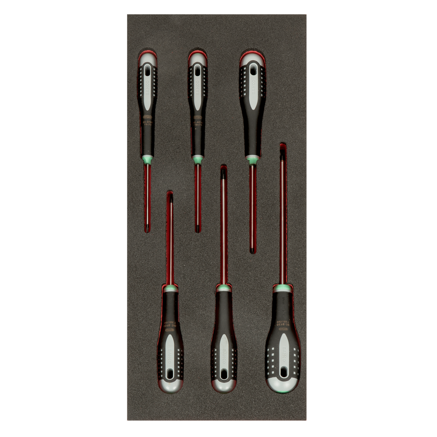 BAHCO FF1E1009EH Fit&Go 1/3 Foam Inlay Torx Screwdriver Set T8T30 - Premium Screwdriver Set from BAHCO - Shop now at Yew Aik.