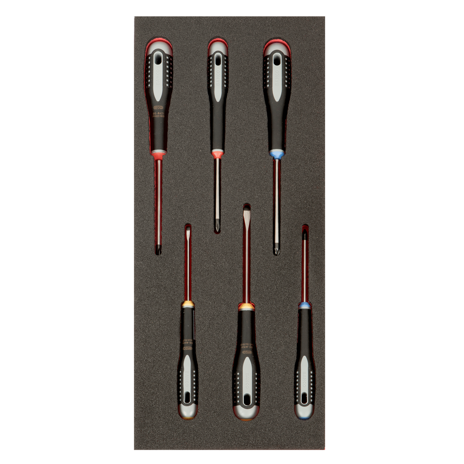 BAHCO FF1E1012EH Fit&Go 1/3 Foam Inlay ERGO Blade Screwdriver Set - Premium Screwdriver Set from BAHCO - Shop now at Yew Aik.