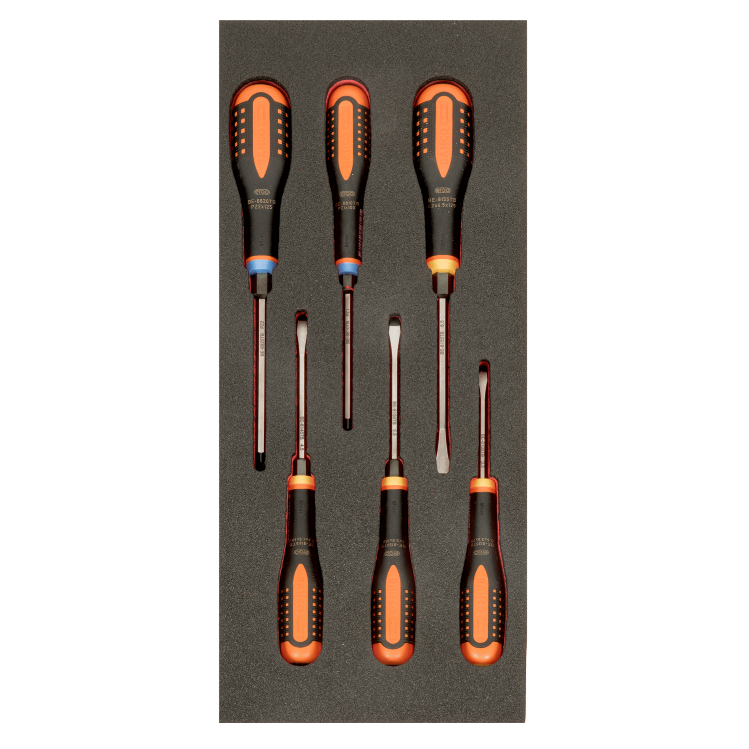 BAHCO FF1E1013EH Fit&Go 1/3 Foam Inlay ERGO Blade Screwdriver Set - Premium Screwdriver Set from BAHCO - Shop now at Yew Aik.