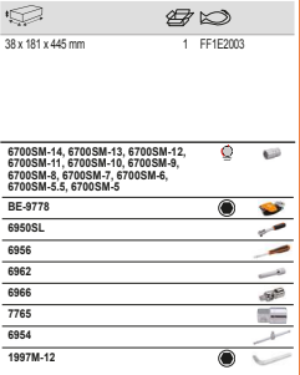 BAHCO FF1E2003 Fit&Go 1/3 Foam Inlay 1/4” Socket and Pear Head - Premium Socket from BAHCO - Shop now at Yew Aik.