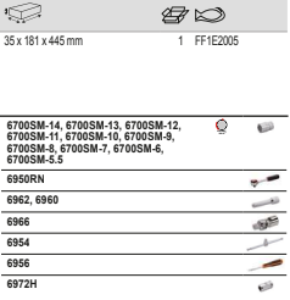 BAHCO FF1E2005 Fit&Go 1/3 Foam Inlay 1/4” Socket and Pear Head - Premium Socket from BAHCO - Shop now at Yew Aik.
