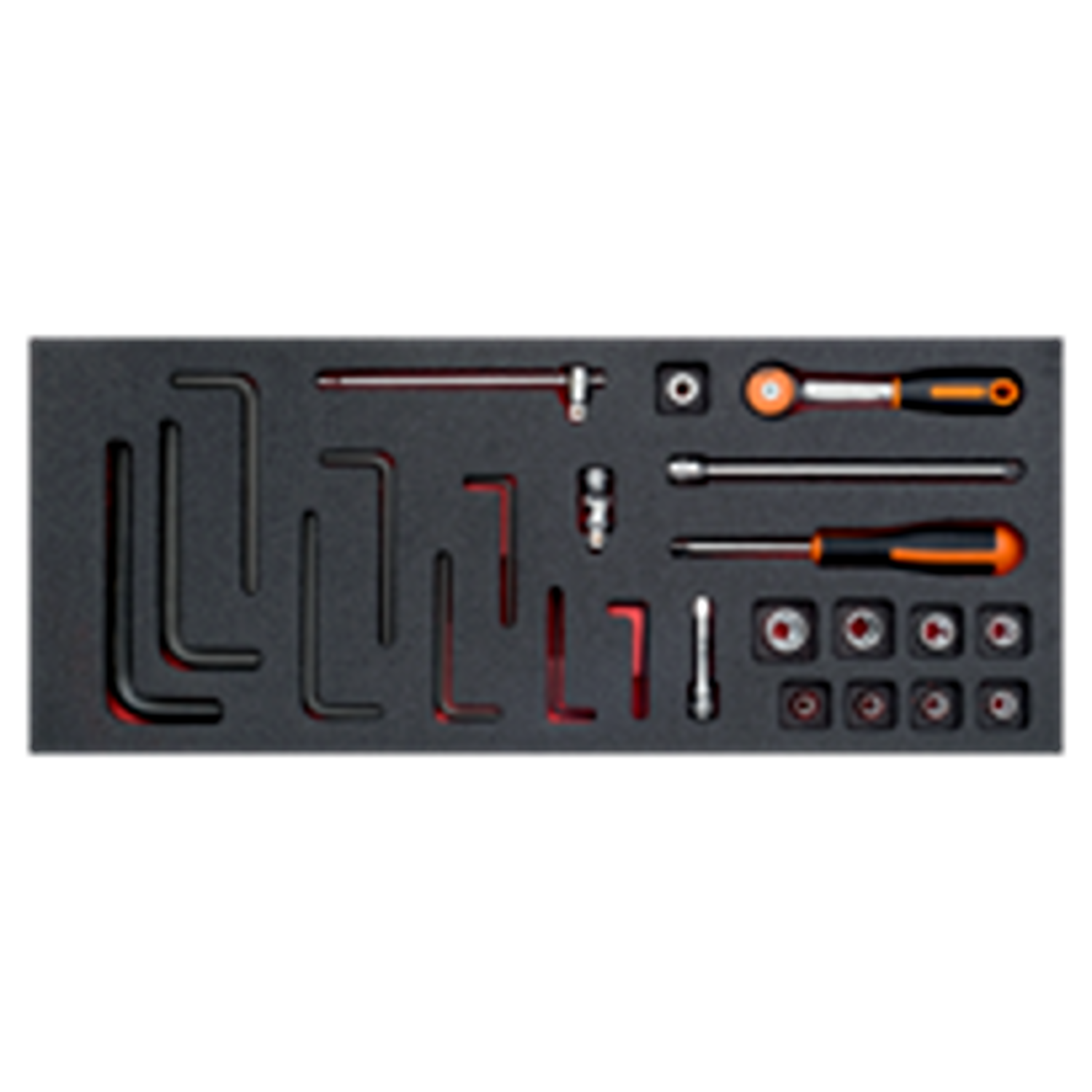 BAHCO FF1E2007 Fit&Go 1/3 Foam Inlay 1/4” Socket and Round Head - Premium Socket from BAHCO - Shop now at Yew Aik.