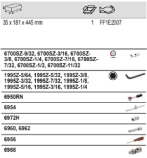BAHCO FF1E2007 Fit&Go 1/3 Foam Inlay 1/4” Socket and Round Head - Premium Socket from BAHCO - Shop now at Yew Aik.