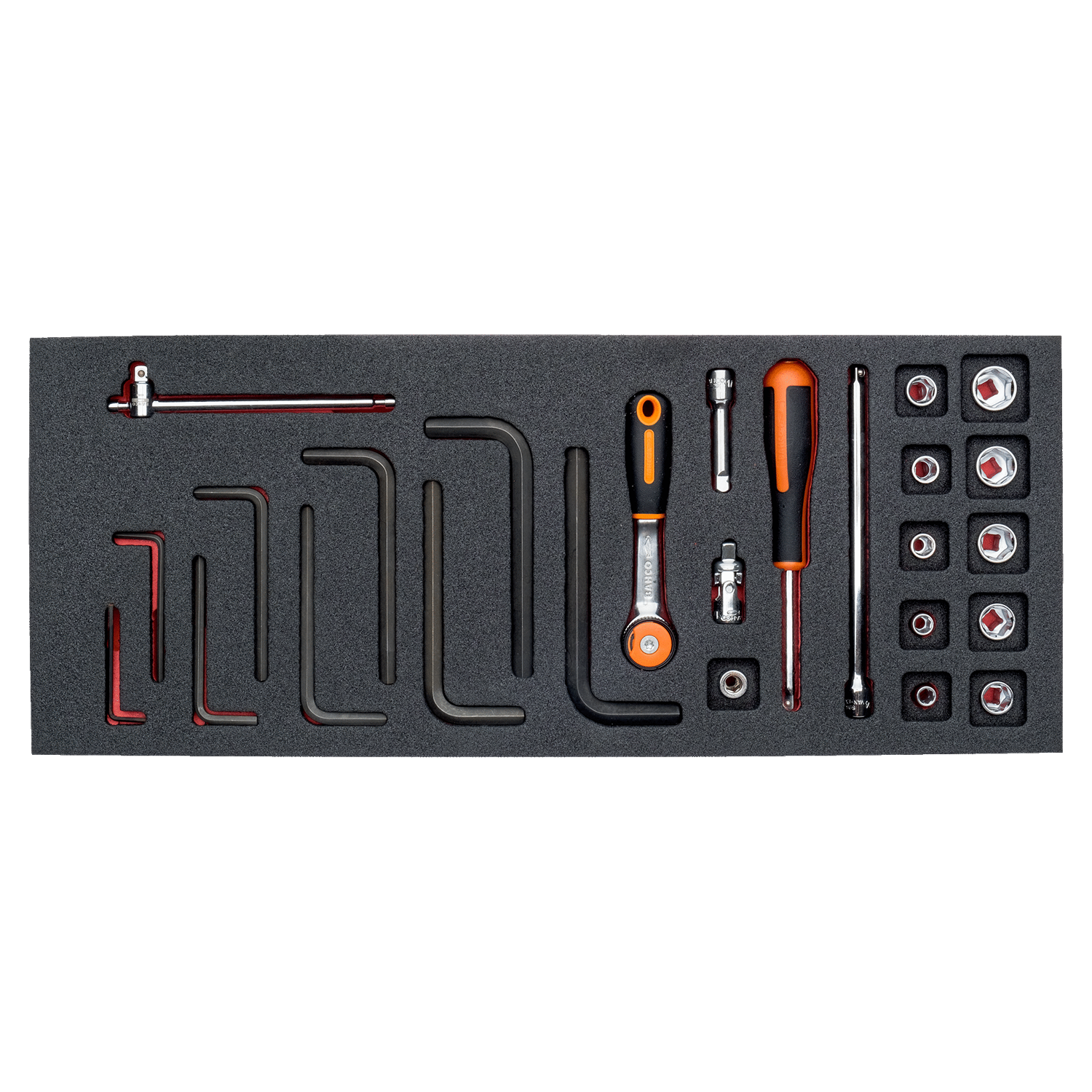 BAHCO FF1E2008 Fit&Go 1/3 Foam Inlay 1/4” Socket and Round Head - Premium Socket from BAHCO - Shop now at Yew Aik.