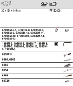 BAHCO FF1E2008 Fit&Go 1/3 Foam Inlay 1/4” Socket and Round Head - Premium Socket from BAHCO - Shop now at Yew Aik.