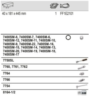 BAHCO FF1E2101 Fit&Go 1/3 Foam Inlay 3/8” Socket and Pear Head - Premium Socket from BAHCO - Shop now at Yew Aik.