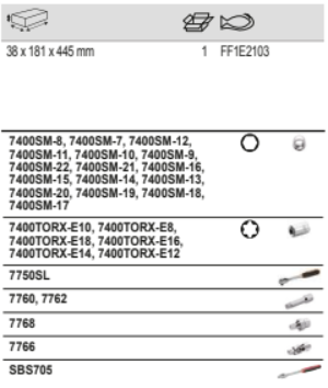 BAHCO FF1E2103 Fit&Go 1/3 Foam Inlay 3/8” Socket and Pear Head - Premium Socket from BAHCO - Shop now at Yew Aik.