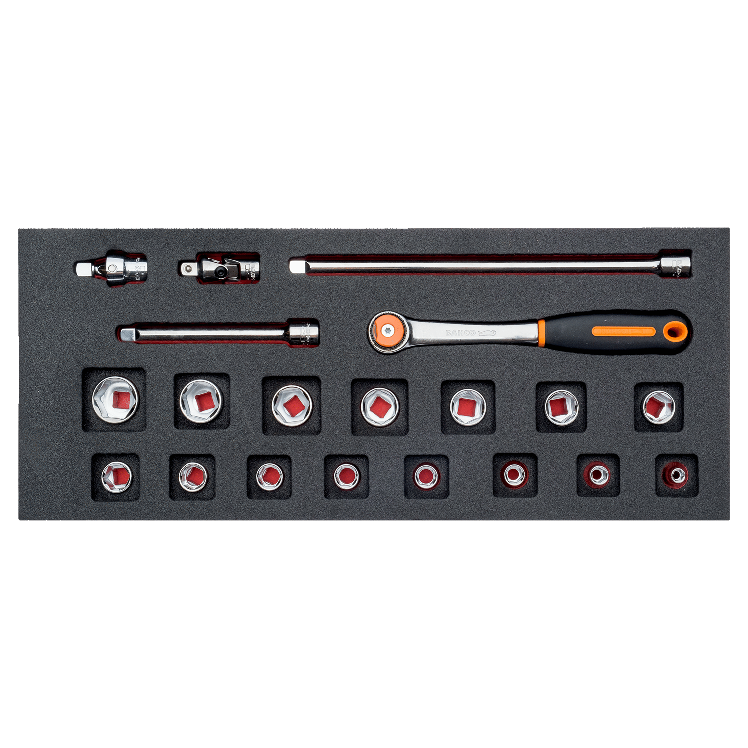 BAHCO FF1E2104 Fit&Go 1/3 Foam Inlay 3/8” Socket and Round Head - Premium Socket from BAHCO - Shop now at Yew Aik.