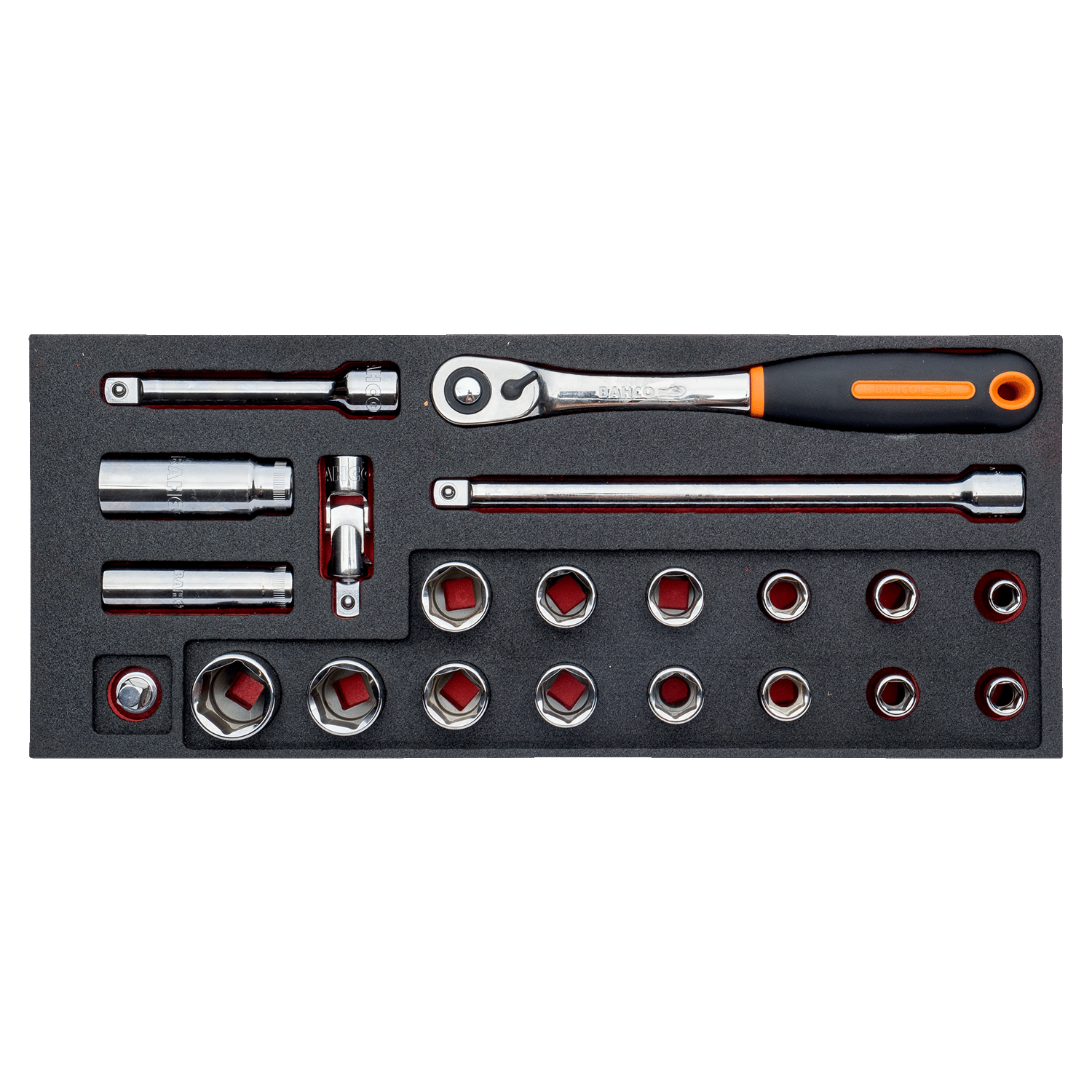 BAHCO FF1E2201 Fit&Go 1/3 Foam Inlay 1/2” Socket and Round Head - Premium Socket from BAHCO - Shop now at Yew Aik.