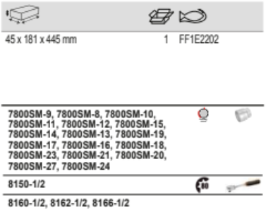 BAHCO FF1E2202 Fit&Go 1/3 Foam Inlay 1/2” Socket and Pear Head - Premium Socket from BAHCO - Shop now at Yew Aik.