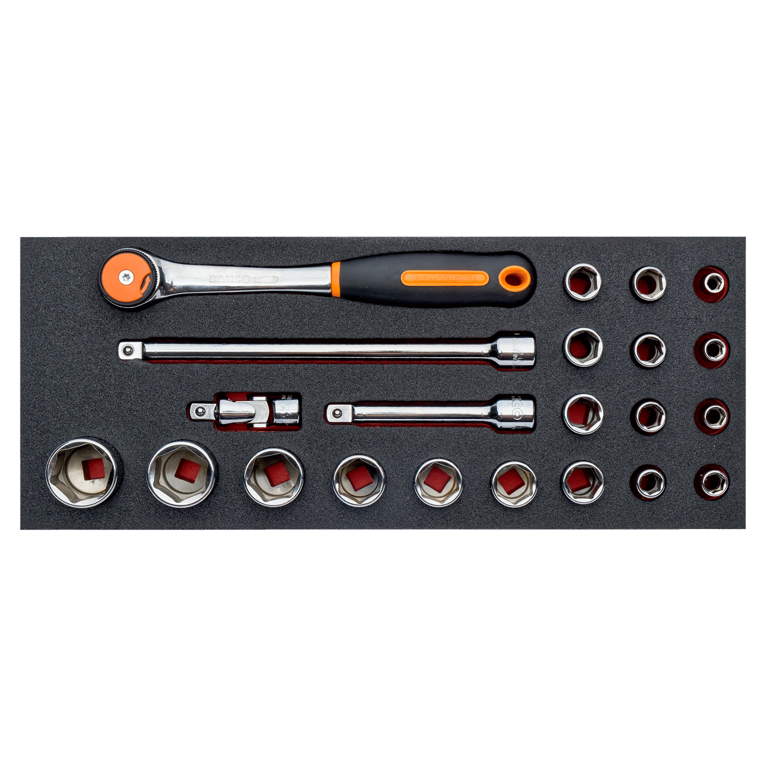 BAHCO FF1E2203 Fit&Go 1/3 Foam Inlay 1/2” Socket and Round Head - Premium Socket from BAHCO - Shop now at Yew Aik.