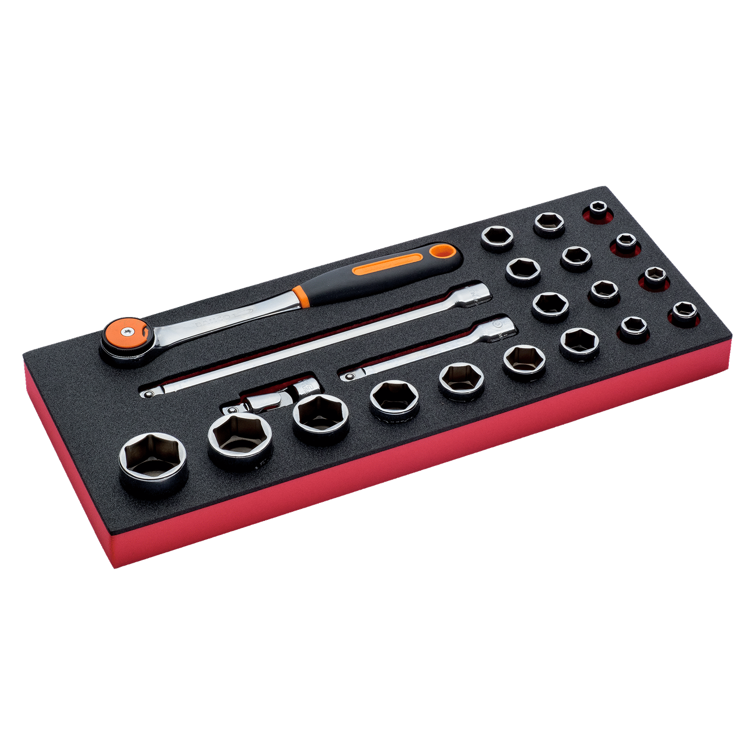 BAHCO FF1E2203 Fit&Go 1/3 Foam Inlay 1/2” Socket and Round Head - Premium Socket from BAHCO - Shop now at Yew Aik.