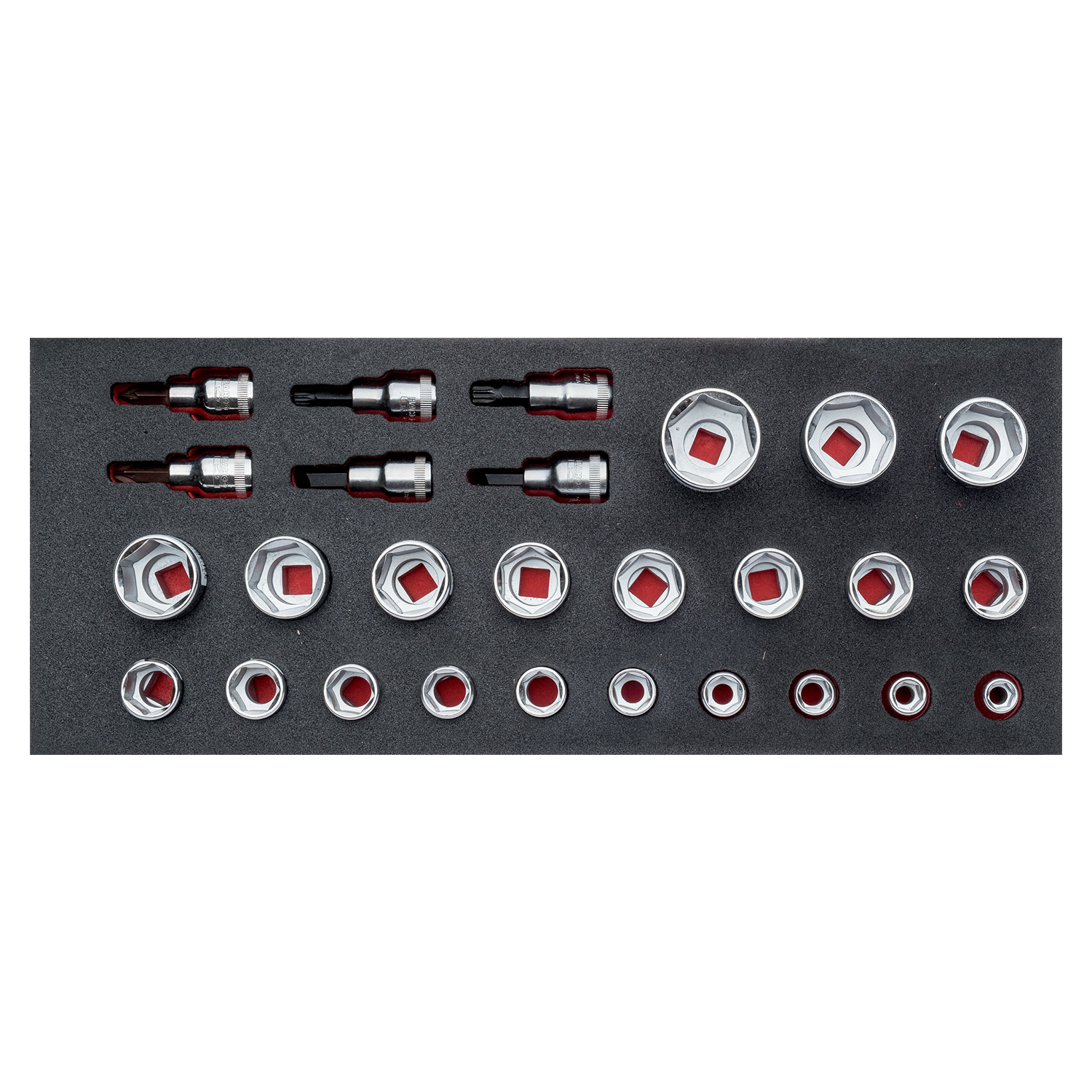 BAHCO FF1E2206 Fit&Go 1/3 Foam Inlay 1/2” Socket Set - 27 Pcs - Premium Socket from BAHCO - Shop now at Yew Aik.