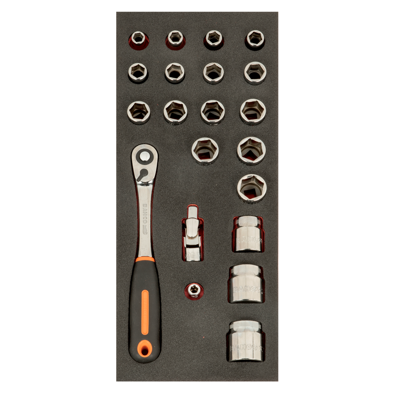 BAHCO FF1E2214EH Fit&Go 1/3 Foam Inlay 1/2” Socket Set - 21 pcs - Premium SOCKET SET from BAHCO - Shop now at Yew Aik.