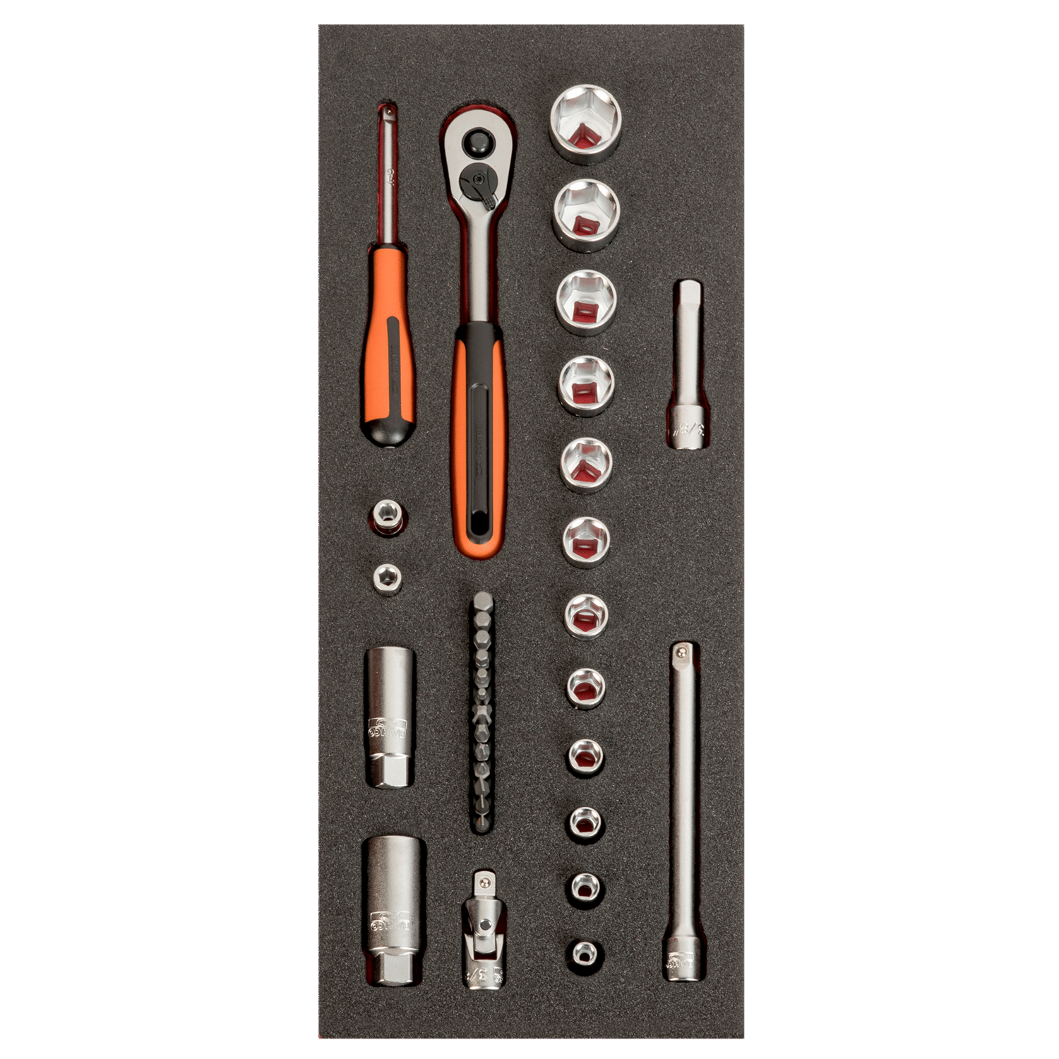 BAHCO FF1E2505EH Fit&Go 1/3 Foam Inlay 1/4” & 3/8” Socket Set - Premium Socket Set from BAHCO - Shop now at Yew Aik.