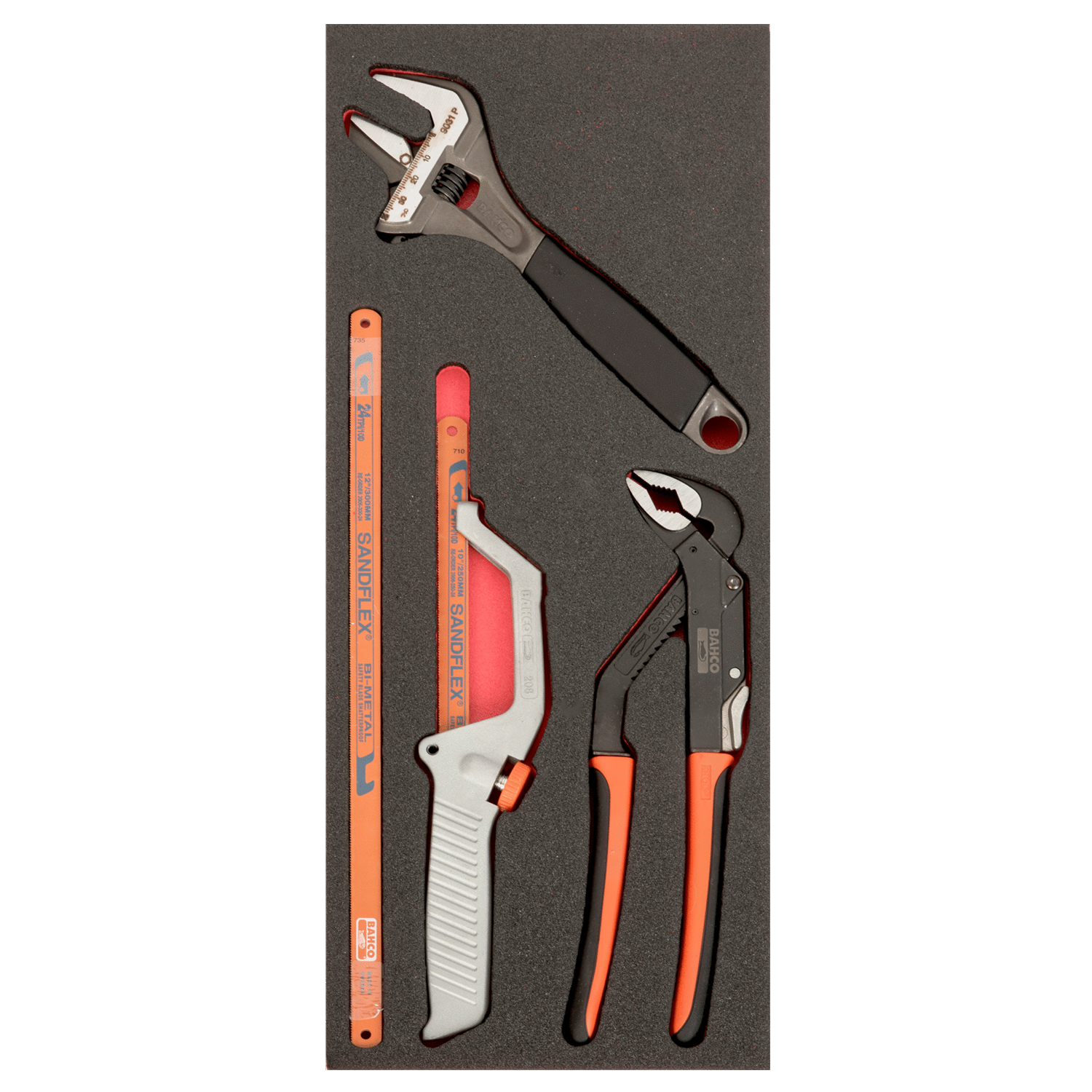 BAHCO FF1E5014EH Fit&Go 1/3 Foam Inlay Spanner& Metal Cutting Set - Premium Metal Cutting Set from BAHCO - Shop now at Yew Aik.