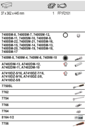 BAHCO FF1F2101 Fit&Go 2/3 Foam Inlay 3/8” Socket & Ratchet Set - Premium Ratchet Set from BAHCO - Shop now at Yew Aik.