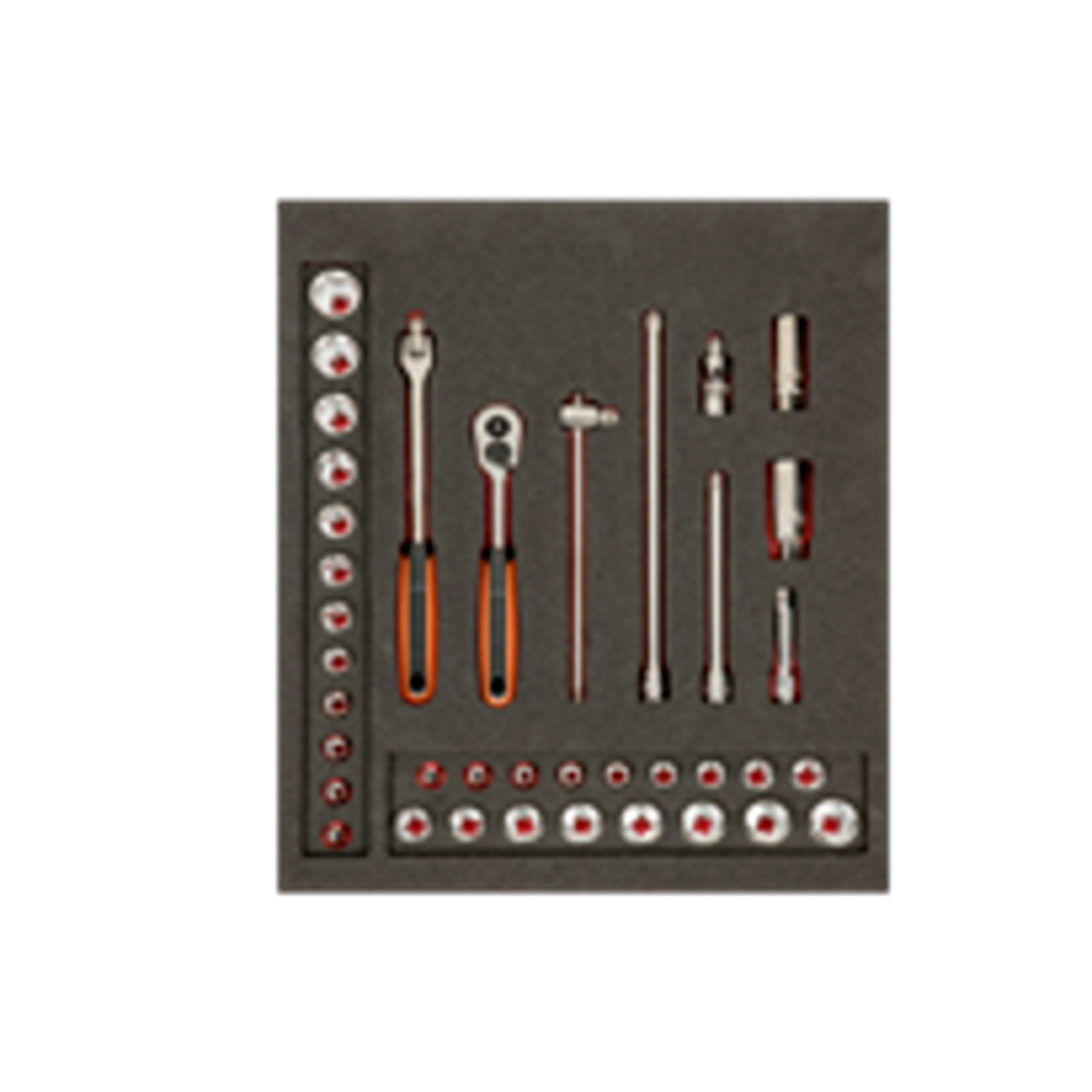 BAHCO FF1F2103 Fit&Go 2/3 Foam Inlay 3/8” Socket Set - 38 Pcs - Premium SOCKET SET from BAHCO - Shop now at Yew Aik.
