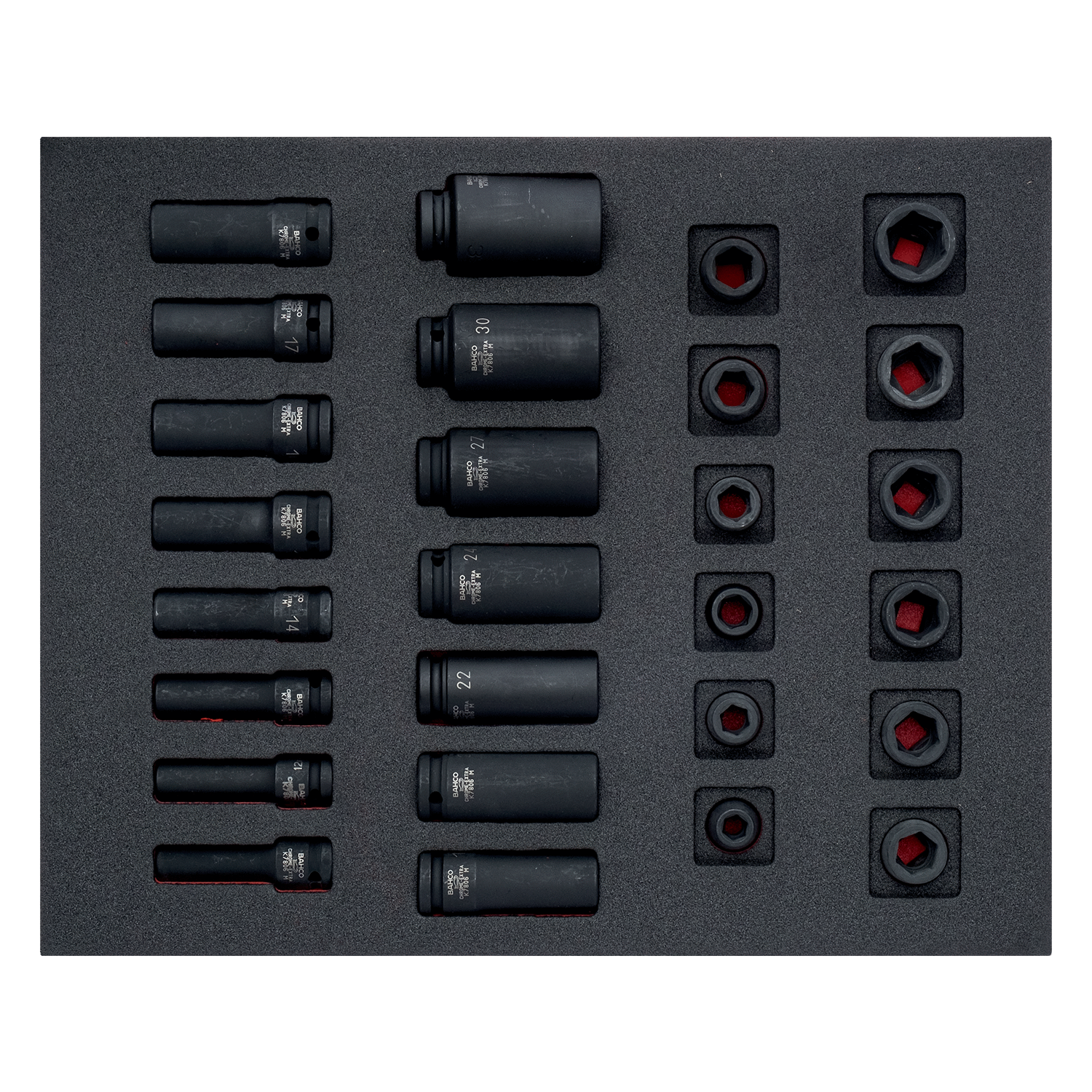 BAHCO FF1F2203 Fit&Go 2/3 Foam Inlay 1/2 Deep Impact Socket Set - Premium Impact Socket Set from BAHCO - Shop now at Yew Aik.