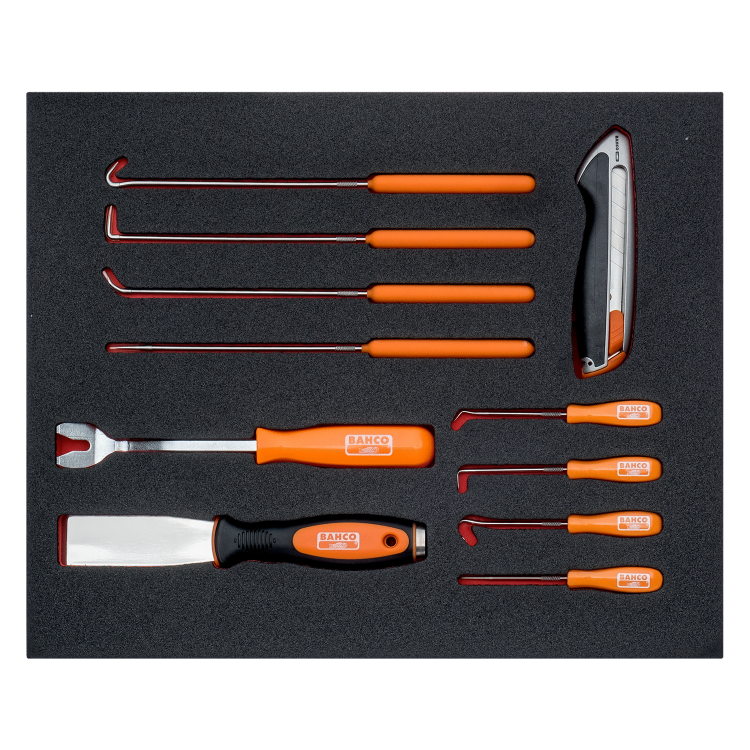 BAHCO FF1F5008 Fit&Go 2/3 Foam Inlay Knife/Awl/Hook Set - 11 Pcs - Premium Knife/Awl/Hook Set from BAHCO - Shop now at Yew Aik.