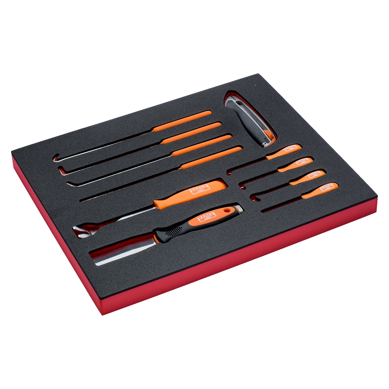 BAHCO FF1F5008 Fit&Go 2/3 Foam Inlay Knife/Awl/Hook Set - 11 Pcs - Premium Knife/Awl/Hook Set from BAHCO - Shop now at Yew Aik.