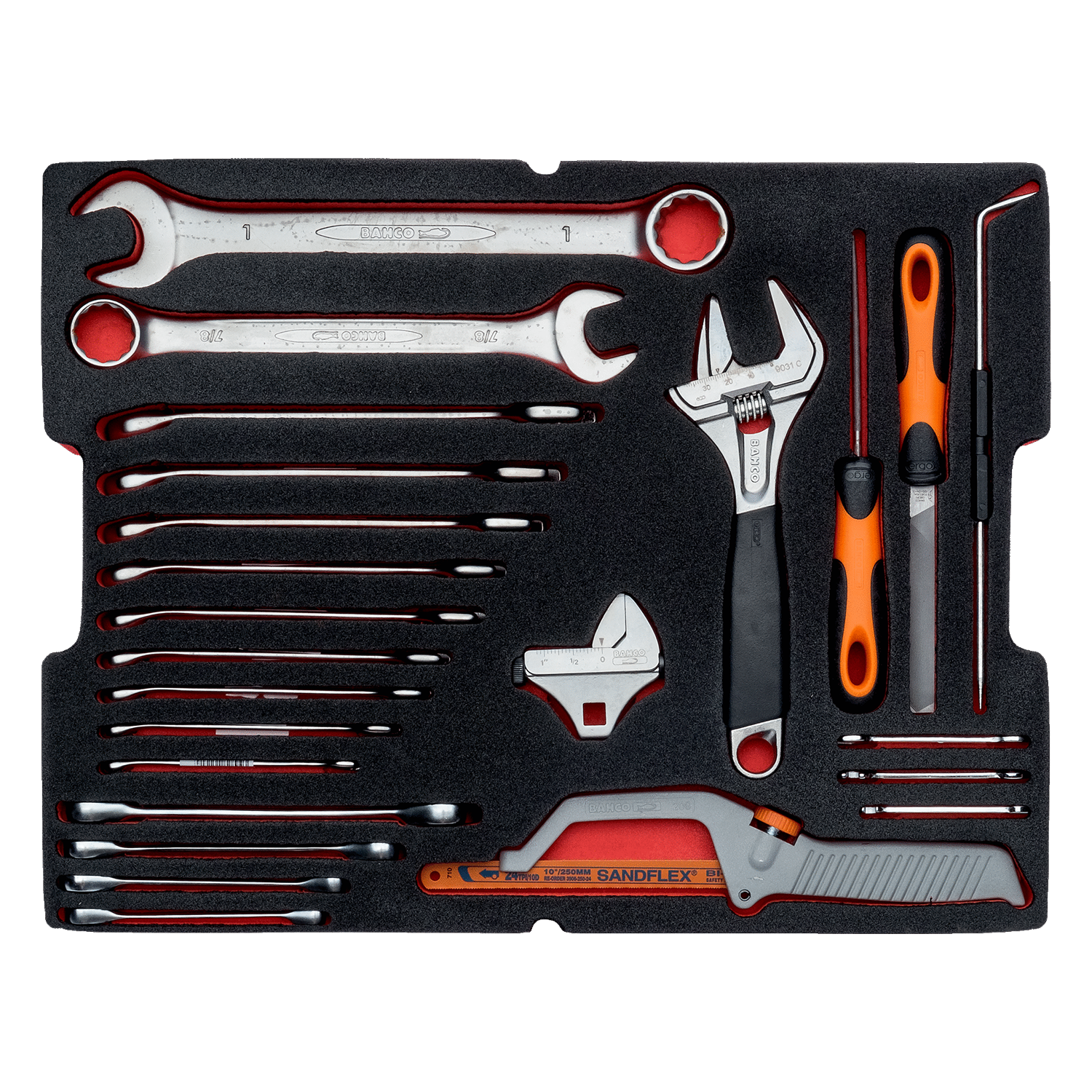 BAHCO FF2A08 Foam Inlay Wrench and File Set for Rigid Case - Premium Wrench and File Set from BAHCO - Shop now at Yew Aik.