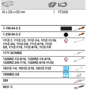 BAHCO FF2A08 Foam Inlay Wrench and File Set for Rigid Case - Premium Wrench and File Set from BAHCO - Shop now at Yew Aik.