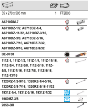 BAHCO FF2B03 Foam Inlay Socket and Wrench Set for Rigid Case - Premium Socket and Wrench Set from BAHCO - Shop now at Yew Aik.