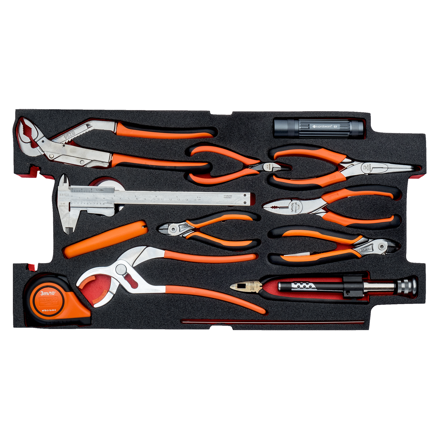 BAHCO FF2B05 Foam Inlay Pliers Set for Heavy Duty Rigid Case - Premium Pliers Set from BAHCO - Shop now at Yew Aik.