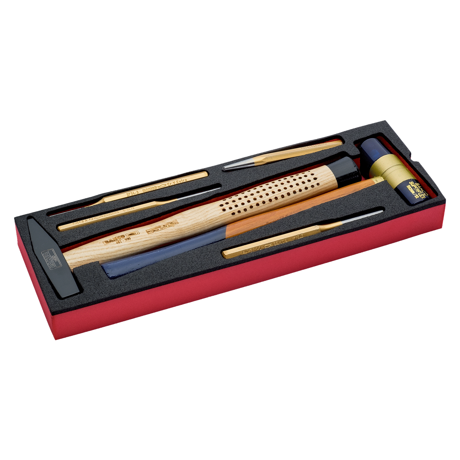 BAHCO FF2B06 Foam Inlay Hammer and Punch Set for Rigid Case - Premium Hammer and Punch Set from BAHCO - Shop now at Yew Aik.
