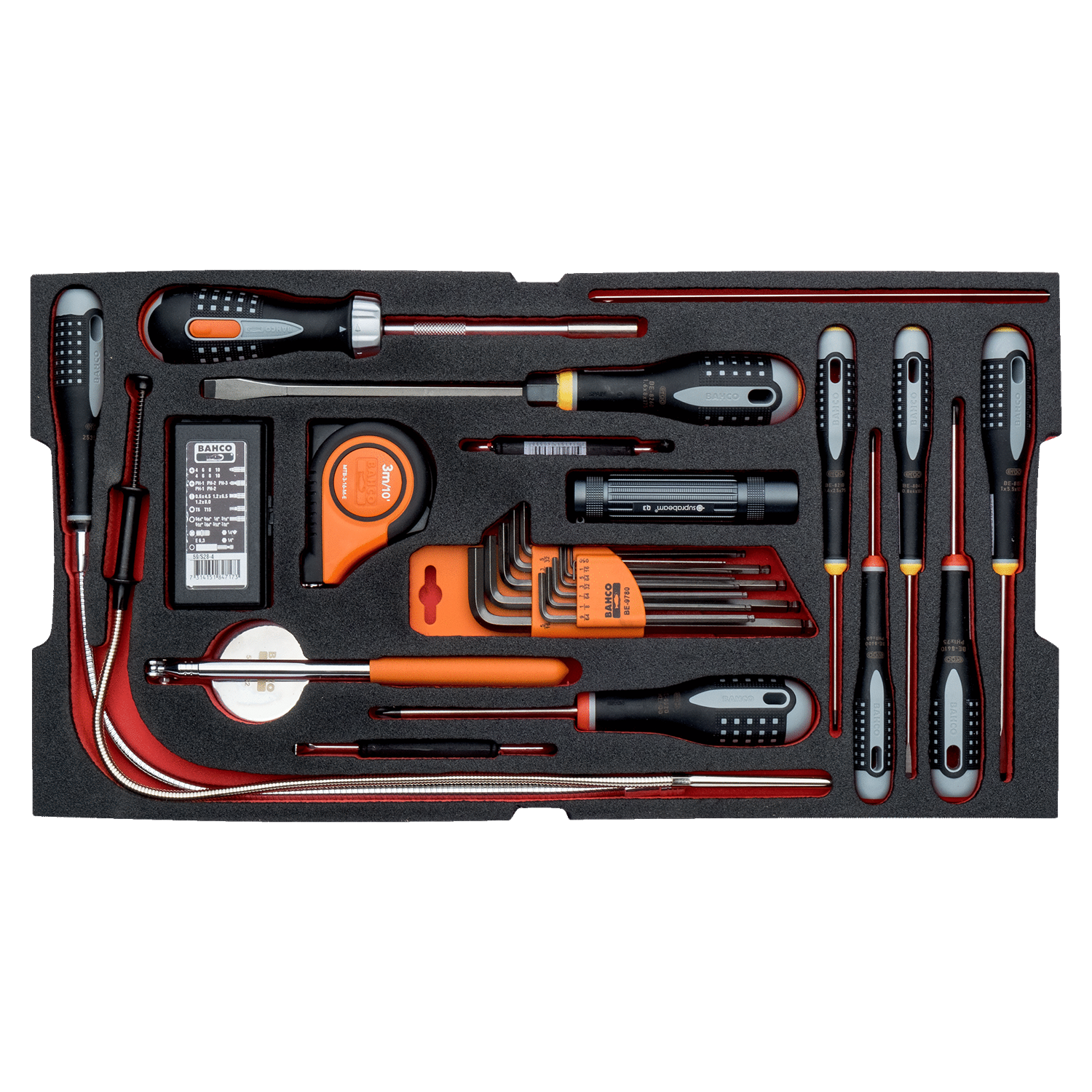 BAHCO FF2B09 Foam Inlay Screwdriver Set for Heavy Duty Rigid Case - Premium Screwdriver Set from BAHCO - Shop now at Yew Aik.