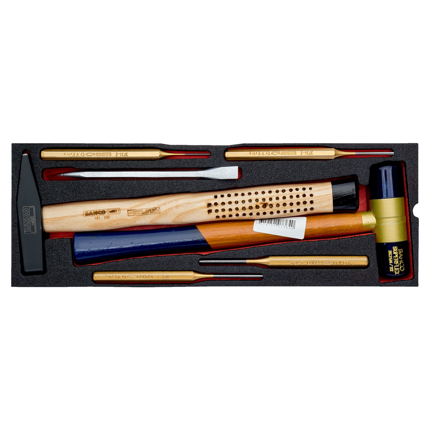 BAHCO FF2B11 Foam Inlay Striking Tool set for Rigid Case 7 Pcs - Premium Striking Tool Set from BAHCO - Shop now at Yew Aik.