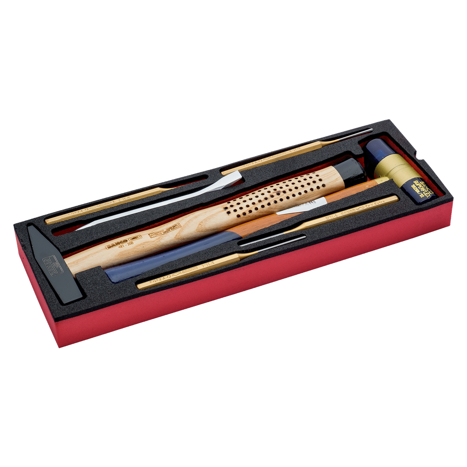 BAHCO FF2B11 Foam Inlay Striking Tool set for Rigid Case 7 Pcs - Premium Striking Tool Set from BAHCO - Shop now at Yew Aik.