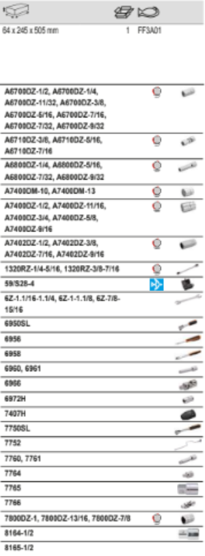 BAHCO FF3A01 Foam Inlay Assorted Imperial Tool Set - Premium Assorted Imperial Tool Set from BAHCO - Shop now at Yew Aik.