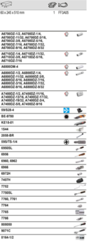 BAHCO FF3A05 Foam Inlay Assorted Imperial Tool Set 98 pcs - Premium Assorted Imperial Tool Set from BAHCO - Shop now at Yew Aik.