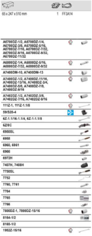 BAHCO FF3A14 Foam Inlay Assorted Imperial Tool Set 77 pcs - Premium Assorted Imperial Tool Set from BAHCO - Shop now at Yew Aik.