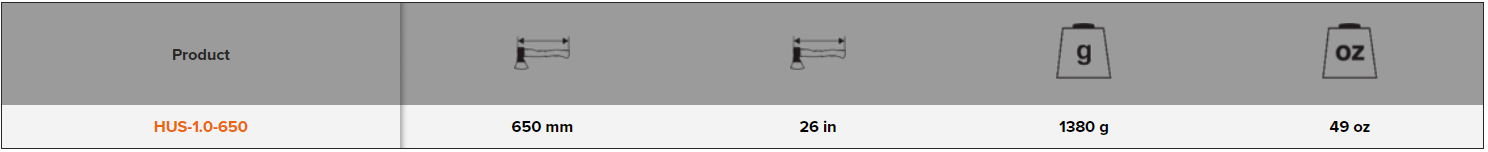 BAHCO HUS-1.0-650 Camping Axe with Curved Ash Wood Handle 650mm - Premium Camping Axe from BAHCO - Shop now at Yew Aik.