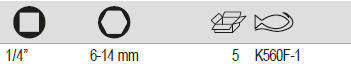 BAHCO K560F-1 Safety Clamping Springs Dor 1/4" Impact Socket - Premium Impact Socket from BAHCO - Shop now at Yew Aik.